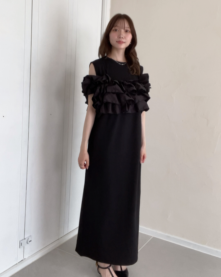 frill bustier knit onepiece | Reurie'（レウリィ）
