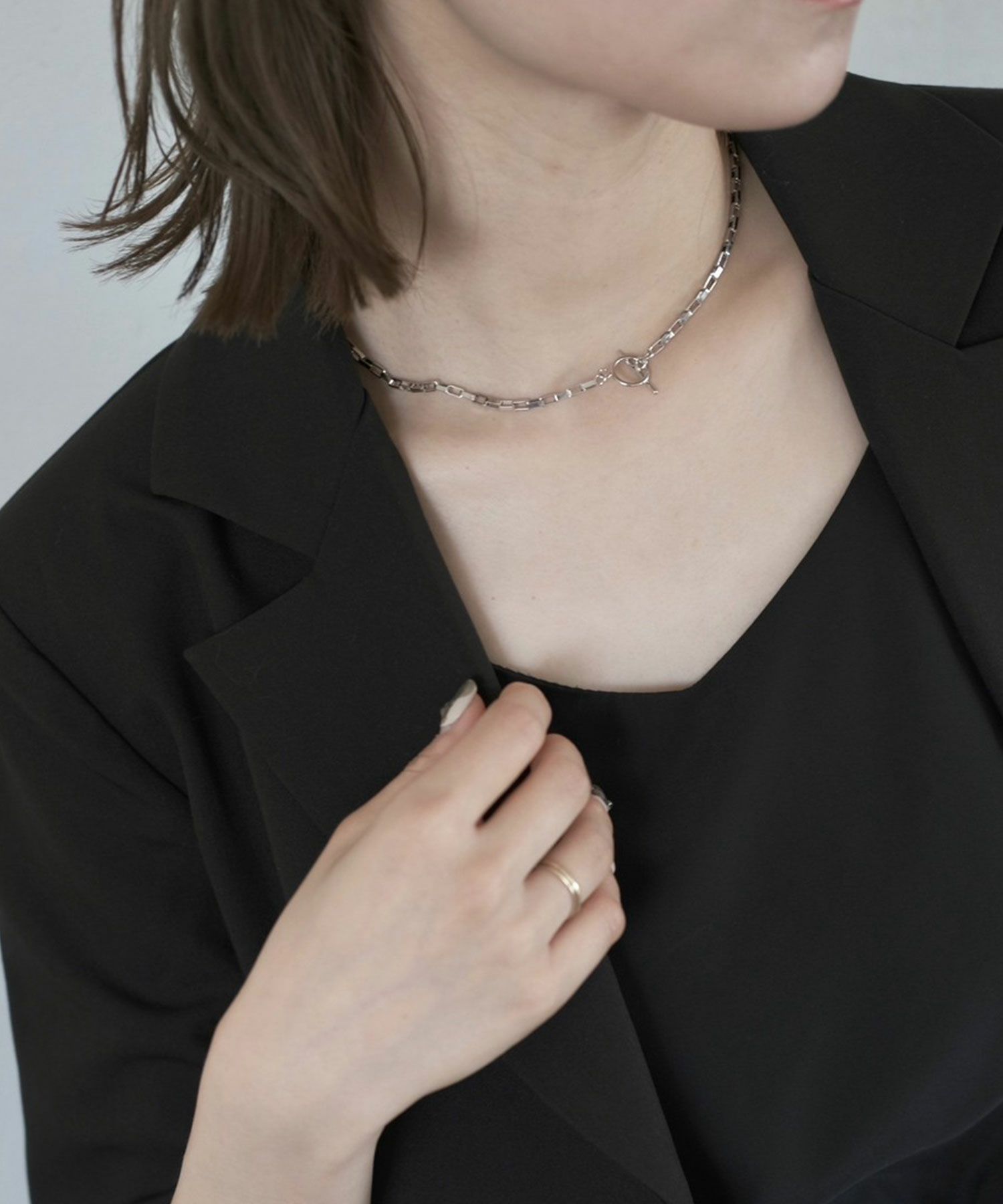 square chain mantel necklace | Reurie'（レウリィ）
