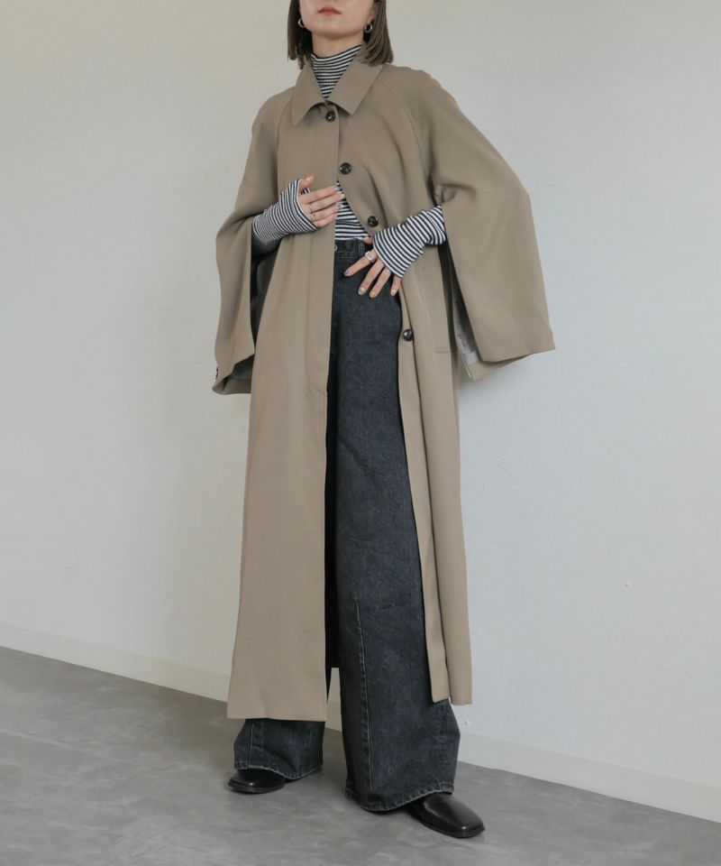 Reurie' オリジナルジップスリーブスタンドカラートレンチコート Reurie' トレンチコート コート ジップスリーブスタンドカラー