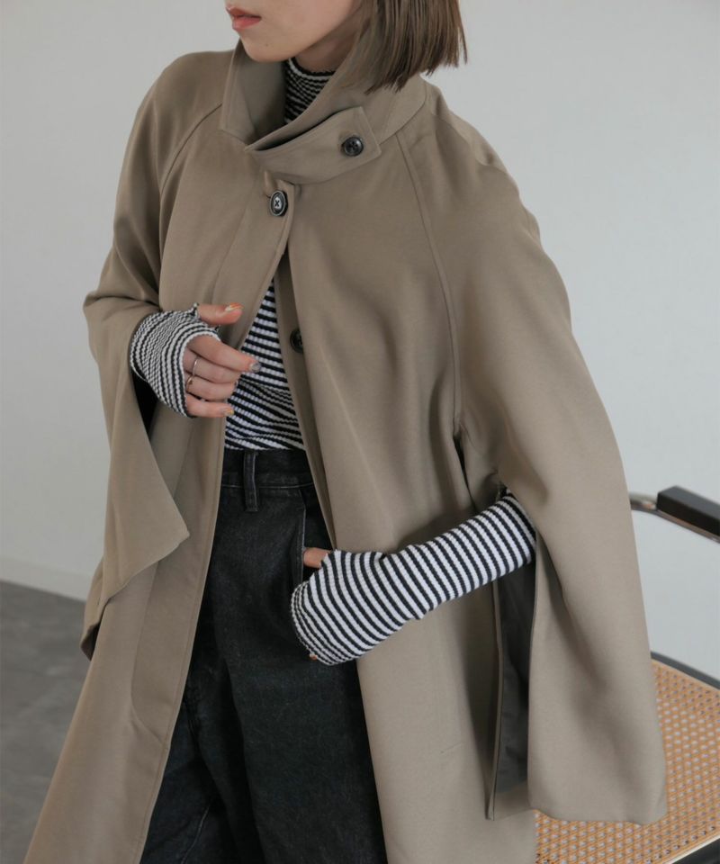 L'Or Stand collar Long Coat トレンチコート l´or Stand-collar Long coatトレンチ トレンチコート