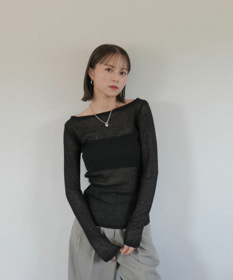 boat neck sheer top | Reurie'（レウリィ）