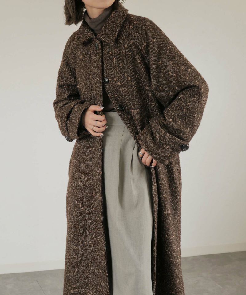 original stand collar wool tweed coat | Reurie'（レウリィ）