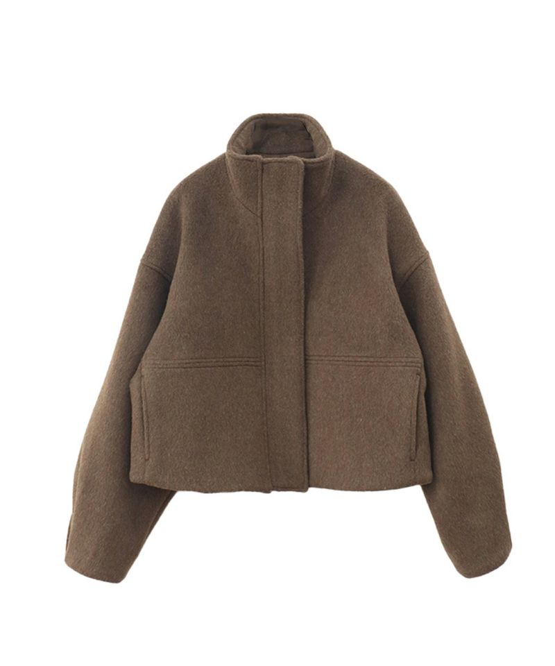 Reurie' ショートウールコート　ブラウン Reurie' コート アウター 「新色追加 / HIT ITEM!」ダブルジップ