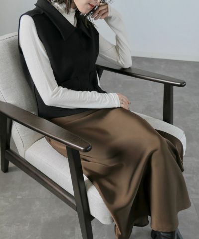 semi flare satin skirt(ayaka select) | Reurie'（レウリィ）