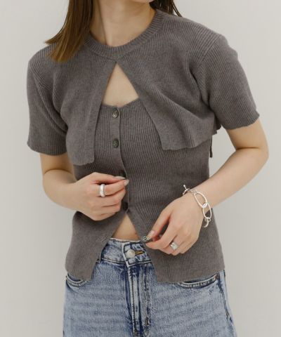 Crochet Knit Bustier ネイビー　新品未使用 Crochet Knit Bustier ネイビー 未使用 - メルカリ