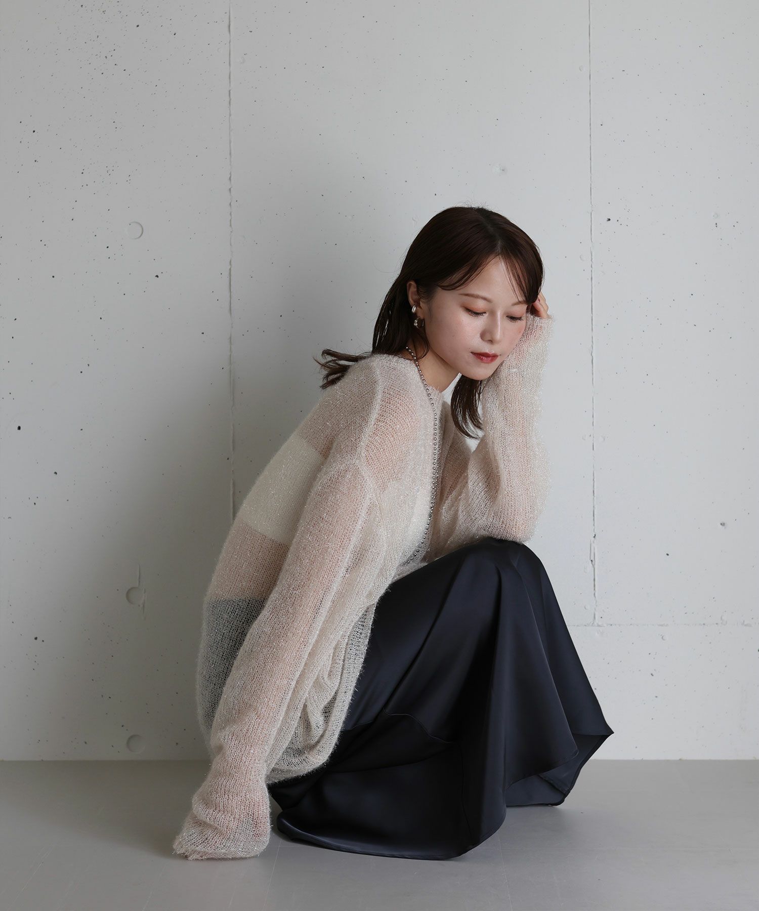 ユーリ⋆.* original lurex blend sheer knit | Reurie'（レウリィ）