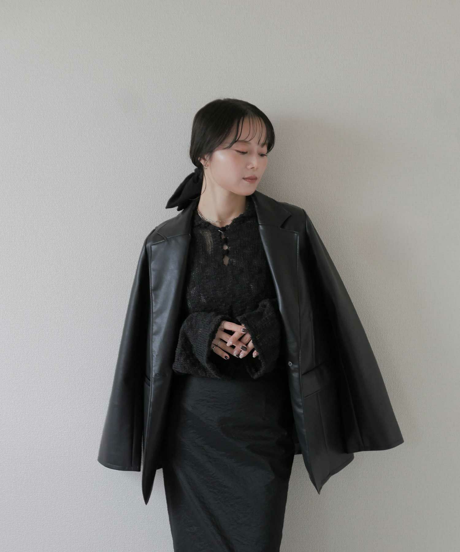 Riu riu 黒 レザージャケット Faux leather jacket Riu riu 黒 レザージャケット Faux leather jacket