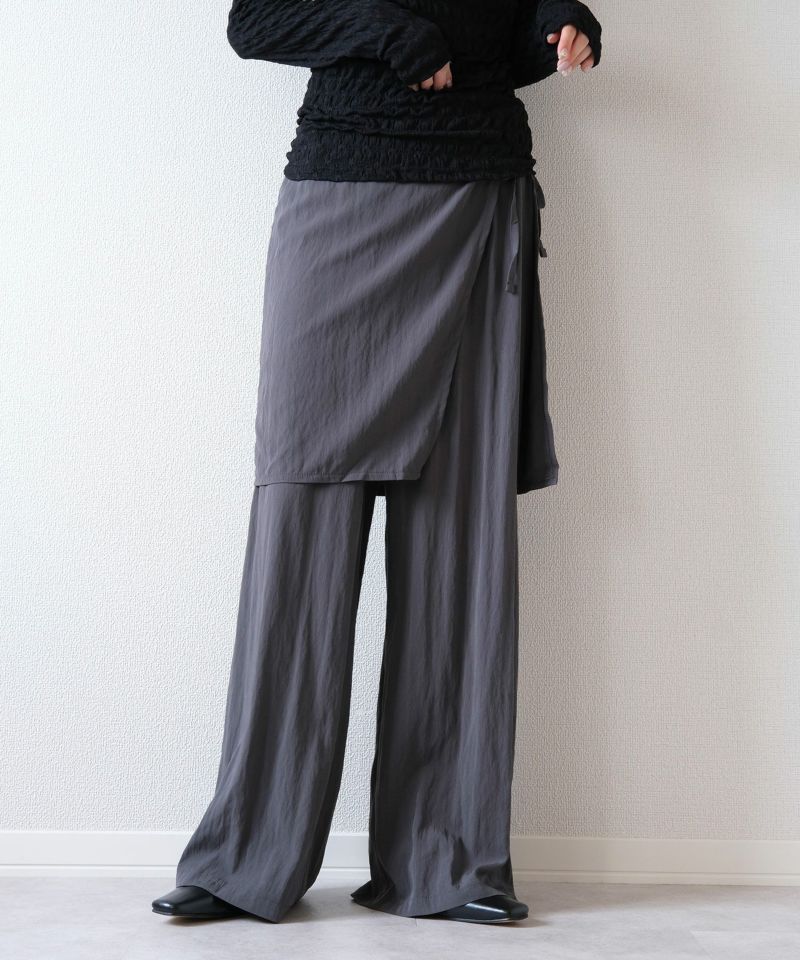 パンツ MELTTHELADY layered wide pants mideal パンツ skirt layered pants / スカートレイヤードパンツ