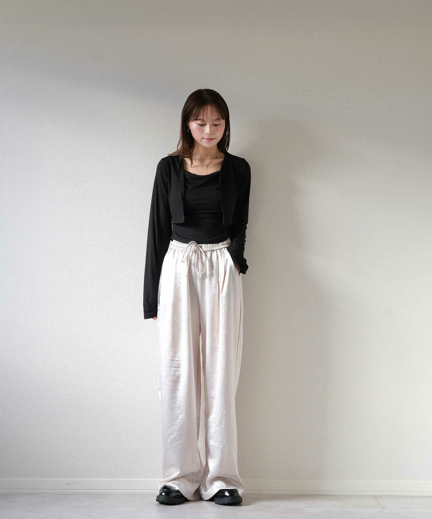 satin wide slacks | Reurie'（レウリィ）