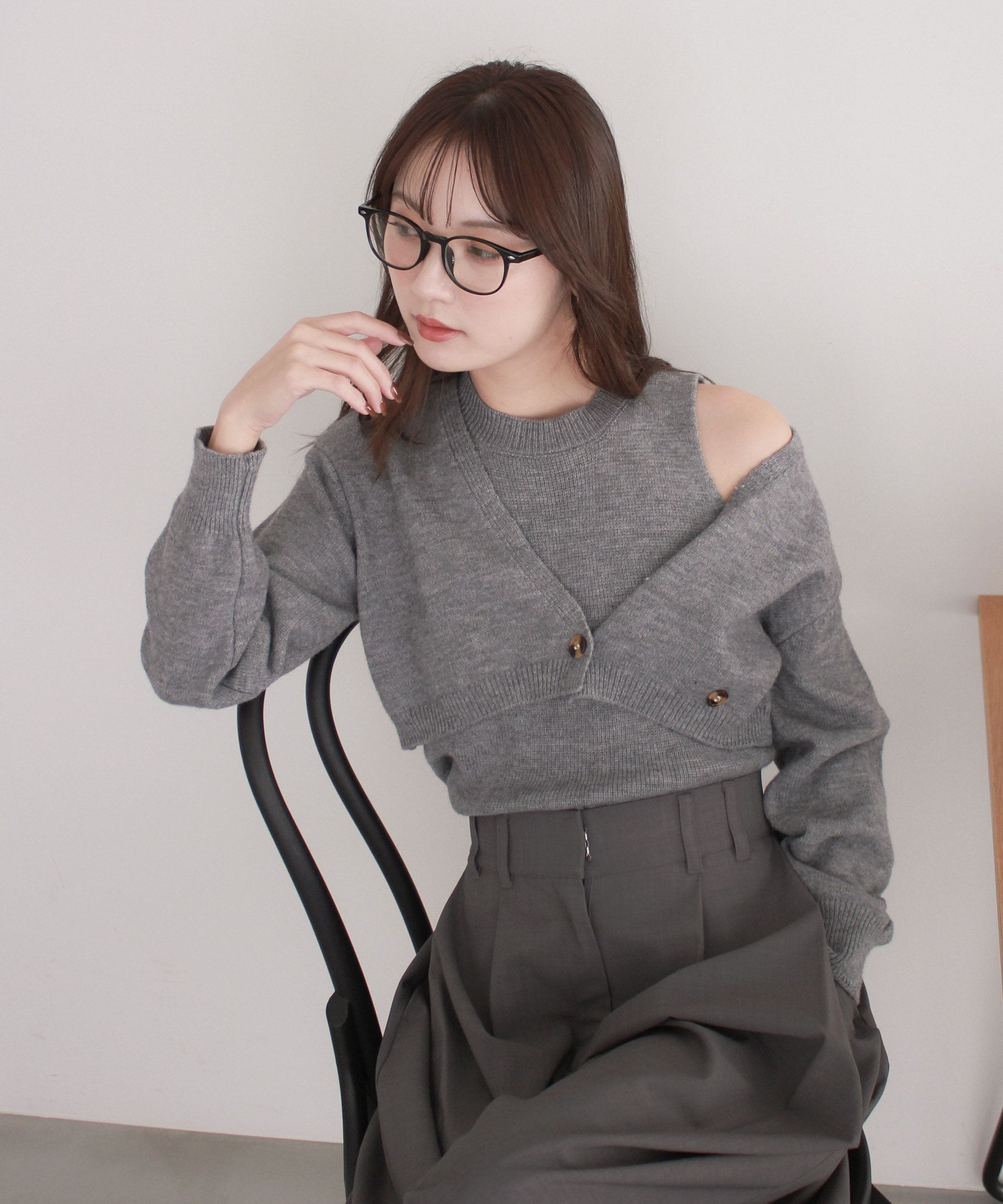 トップス andmary Fluffy loose knit Fluffy loose knit