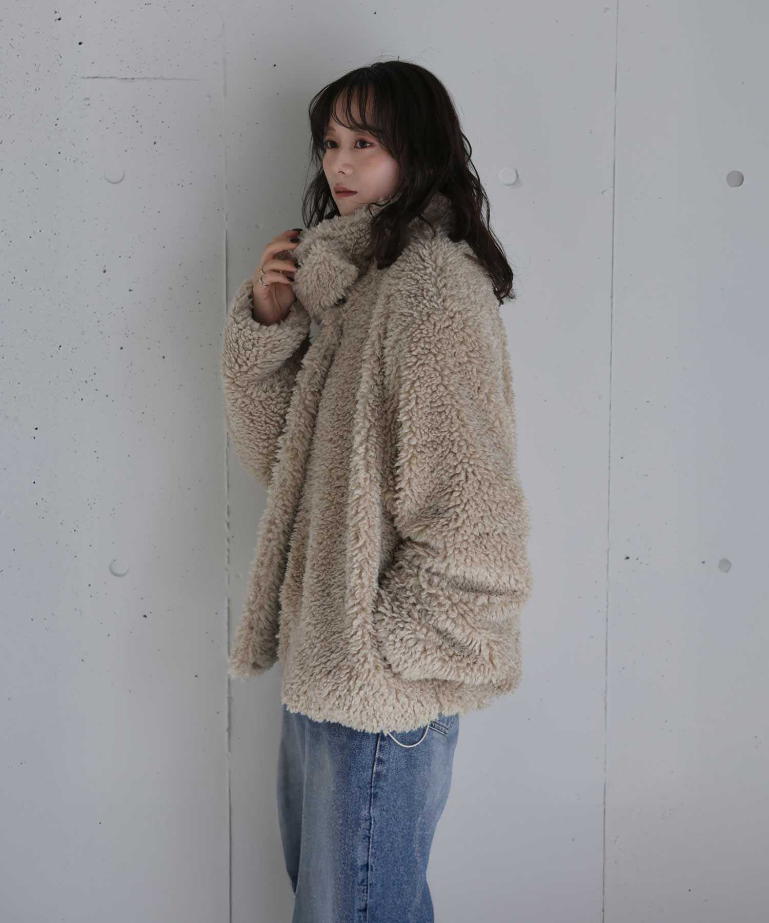 ジャケット・アウター alumu shaggy stand collar middle coat shaggy stand collar middle coat | Reurie'（レウリィ）